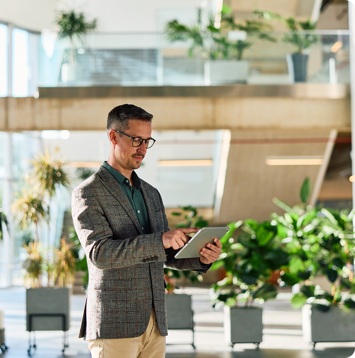 Facility Professional using tablet